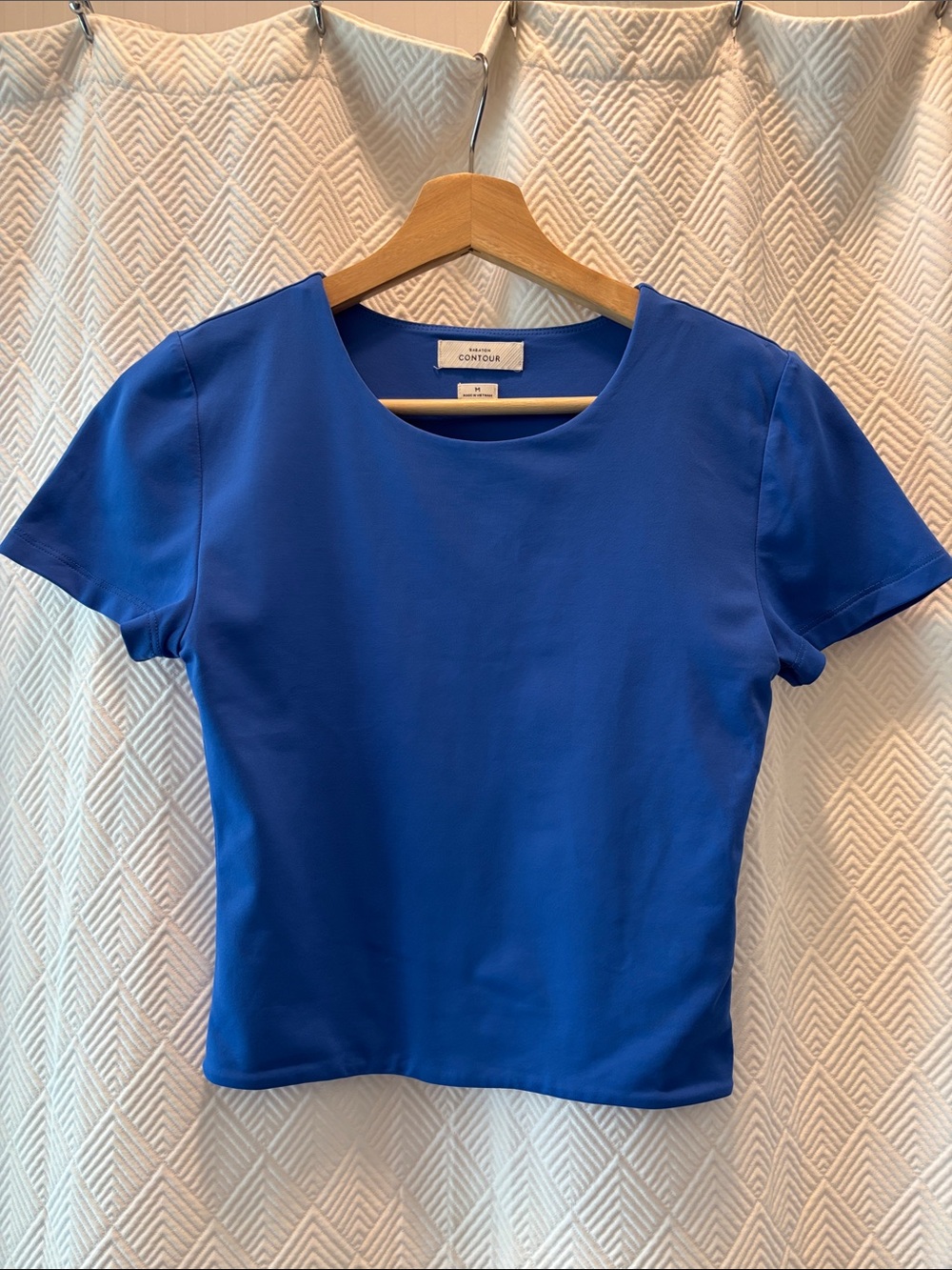 BABATON ARITZIA Royal Blue Short Sleeve Scoop Neck Crop Top FOURTH OF JULY Top